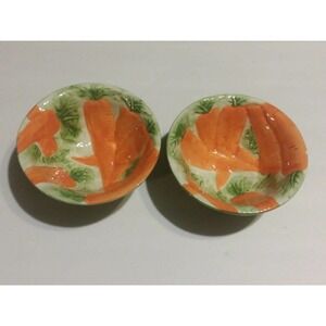 Carrot Ceramic Bowls Set of 2 ~ Easter